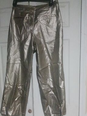 Women's Peace Love World Shimmery Gold Boot-Cut Pants